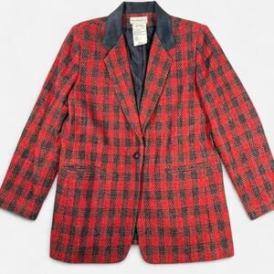 Harvé Benard Sport Vintage Wool Blazer Womens 8 Red Velvet